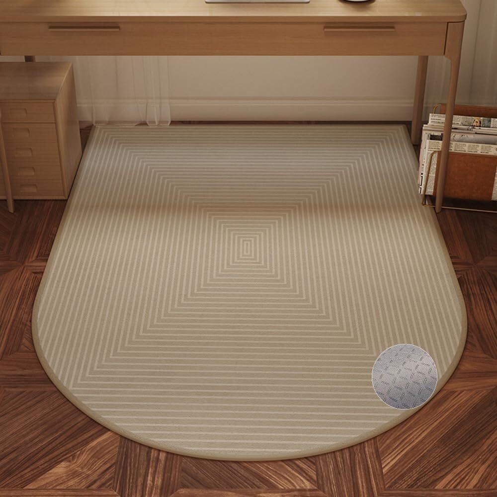 SSDDLZEQ Premium durable range Arched Office Chair Mat – For Protecting Carpets And Hardwood Floors(Striped Geometric,100x140cm)