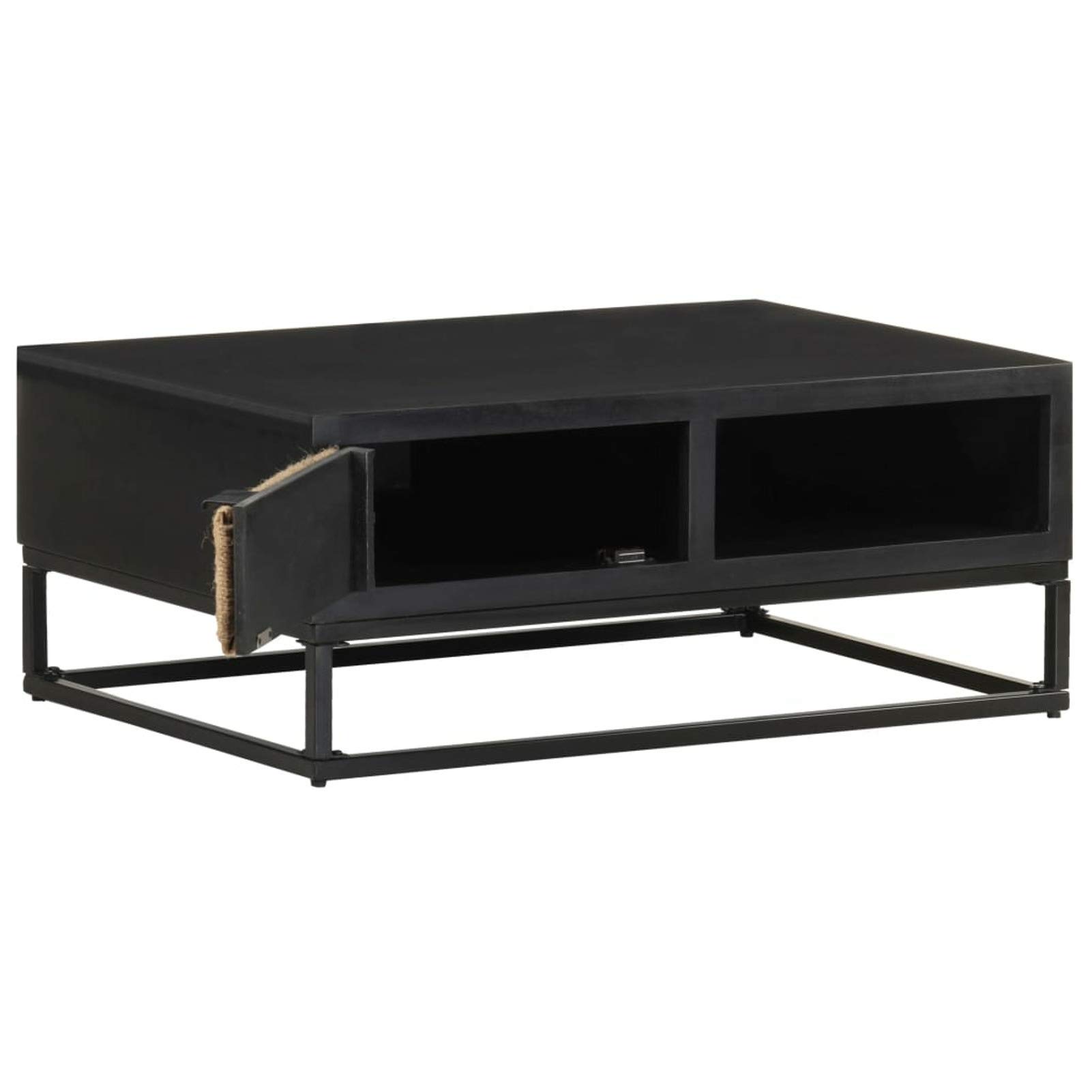Homgoday Table basse 90 x 60 x 35 cm en bois de manguier massif, table d'appoint, table d'appoint pour salon, salle de réception d'invités, chambre à coucher et mobilier de bureau