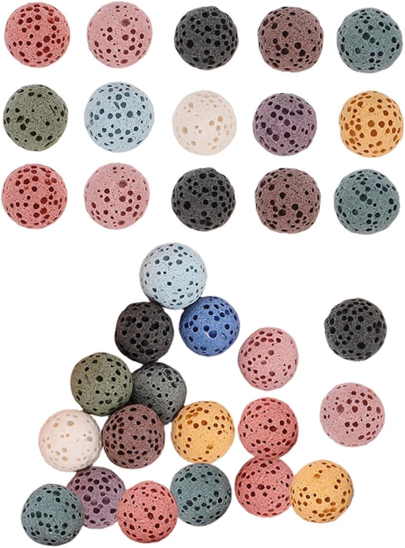 33pcs Volcanic Stone Essential Oil Diffuser Beads Round Aroma Stones for Car Office Home Durable Lava Beads for Fragrance and Easy Diffusion