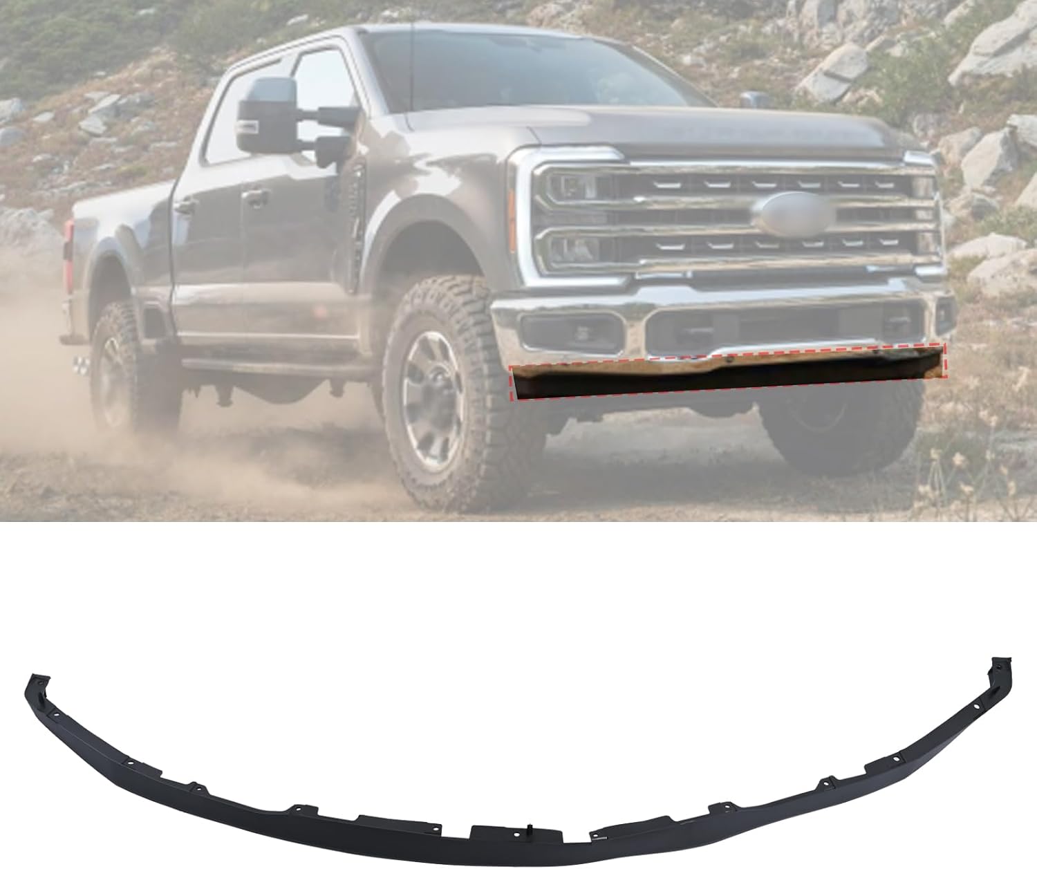 2.15 inches Front Bumper Lower Valance Panel PC3Z-17626-CA PC3Z17626CA Compatible with Ford F-250 F-350 Super Duty Tremor Models 2023 2024 2025 Front Valance Deflector Air Dam