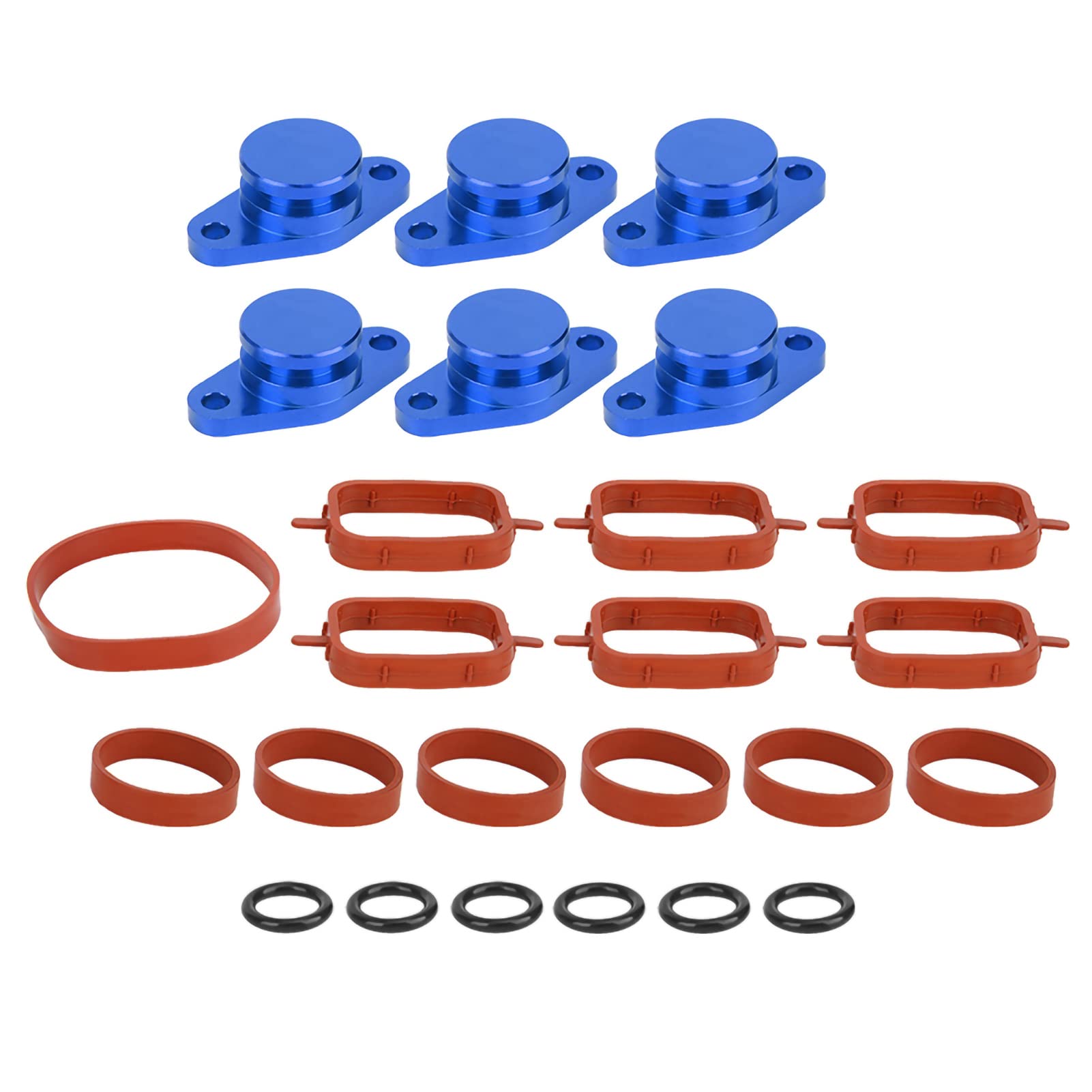 Drallklappen 6x22mm Motor Drallklappen Delete Blindstopfen Set mit Gummidichtungen für M57 / M57D25(Blau)
