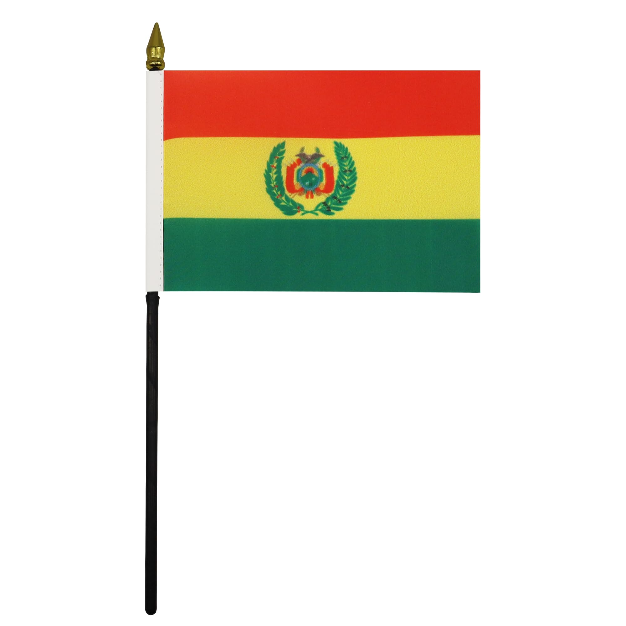 AZ FLAG, Bolivia Table Flag 4'' x 6'', Bolivian Mini Desk Flag 100% Polyester 15 x 10 cm, Office Mini Banner with 10'' Pole - Image 2