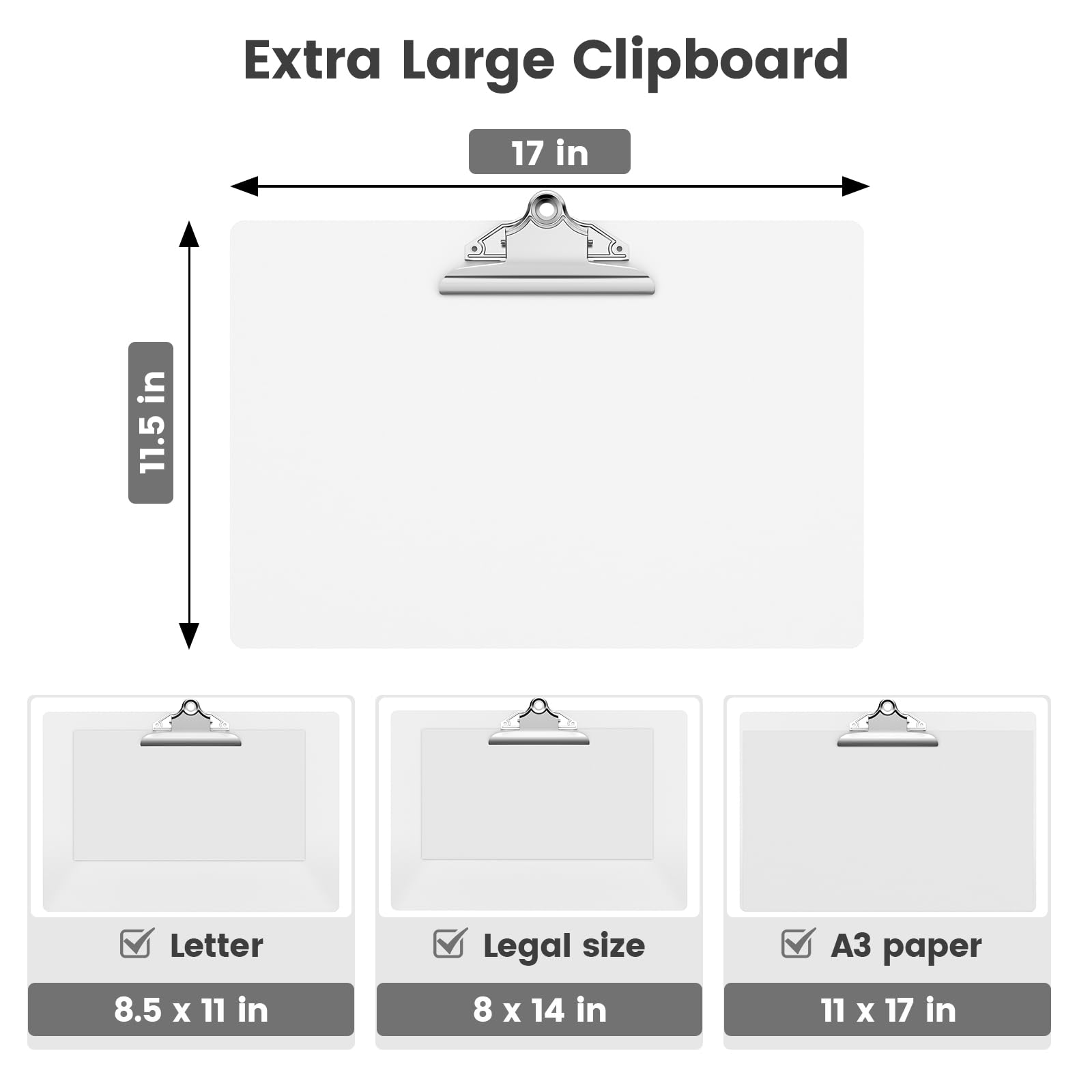 Amazon | Macroclo 特大 11x17 クリップボード、バタフライクリップ 