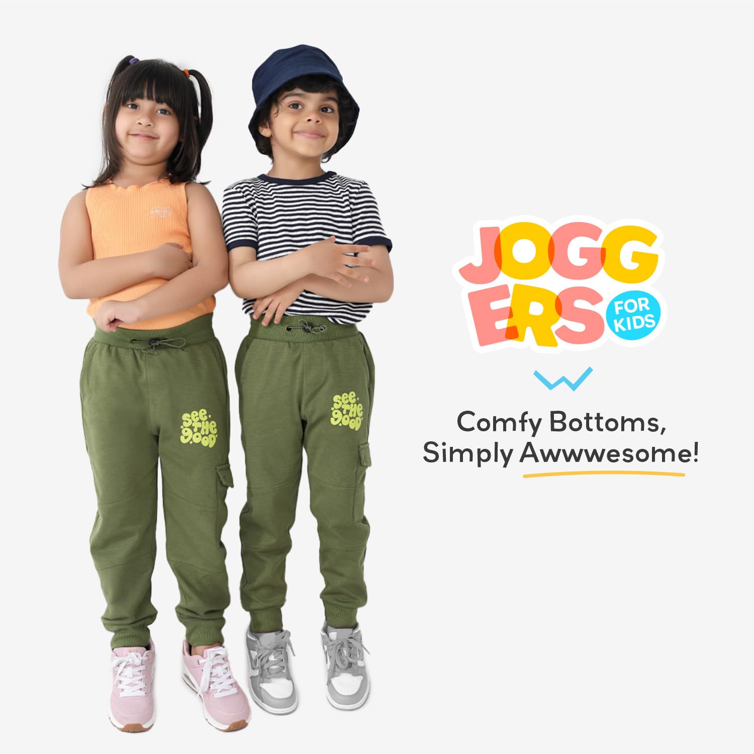 superbottoms Cotton Joggers for Kids - Stretchable Baby Pants - Premium Cotton Pajama for Kids | 6Y - 7Y | Adjustable Elastic Waistband Joggers - Waist & Ankle Ribs for Better Fit - 3 Trendy Colours - Image 6 thumbnail