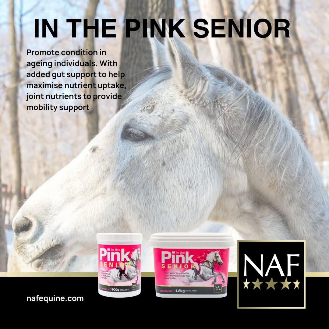 NAF In the Pink Senior 1,8kg – Erweiterte tägliche Unterstützung für ältere Pferde – Mit Präbiotika, Antioxidantien & Gelenkpflege – Fördert Vitalität, Verdauungsgesundheit & Beweglichkeit