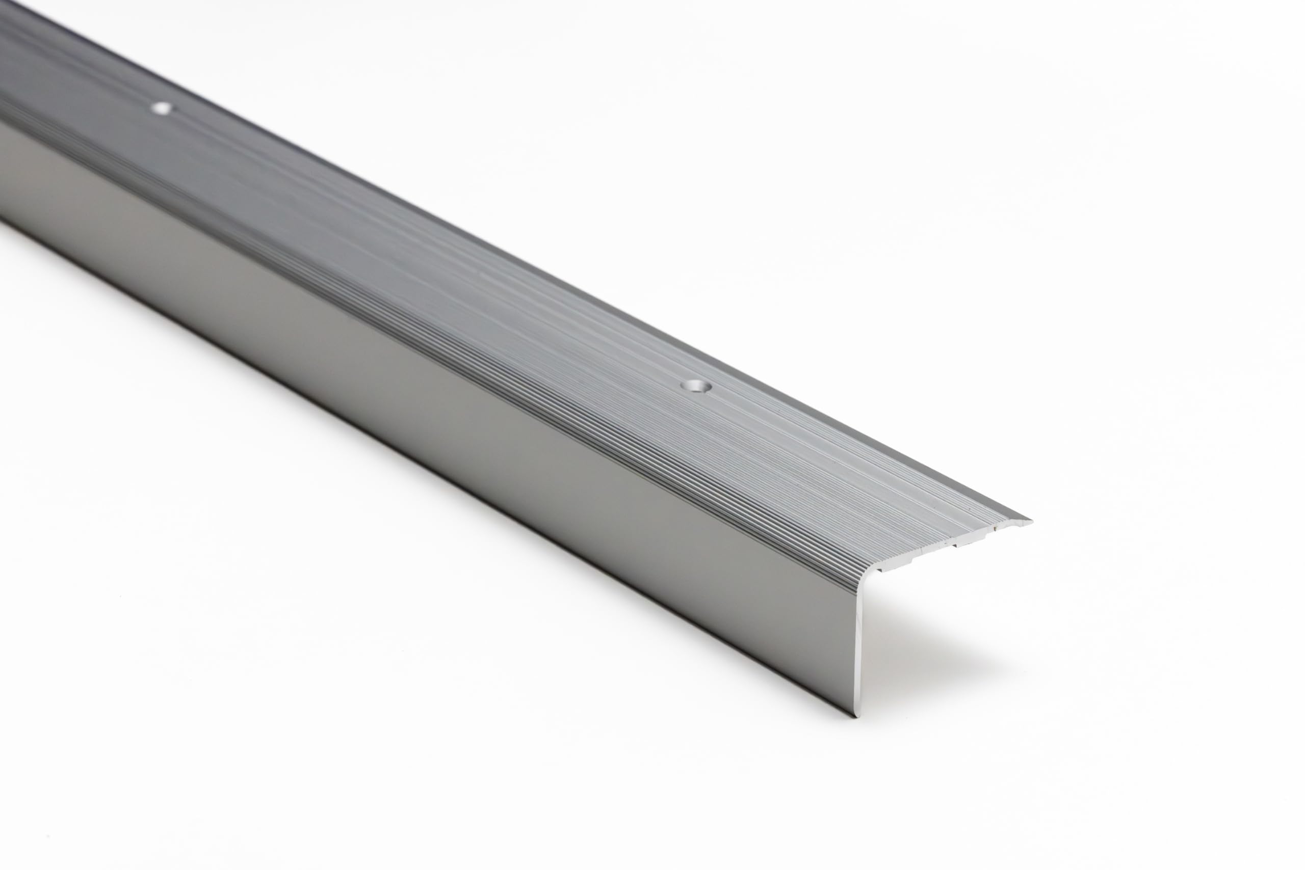 Aluminium Stair Nosing 48mm x 34mm 1.18m Anti Slip Step Edge Trim (Silver)