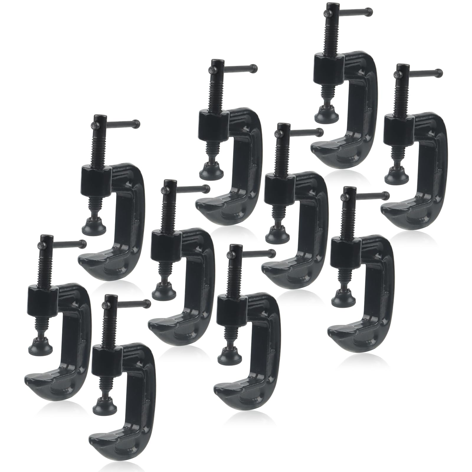 10 PCS 1 Inch C Clamp, Black Small C Clamps, Mini G Clamps for Woodworking, Metal Workpiece
