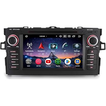 Erisin 7 Inch 8-Core 4GB RAM + 64GB ROM Android 16 Car Radio Bluetooth GPS Navigation for Toyota Auris 2007-2012 Supports Wireless Carplay Android Car DSP FM RDS DVB-T2 WiFi CD Player DAB+ OBD2 USB