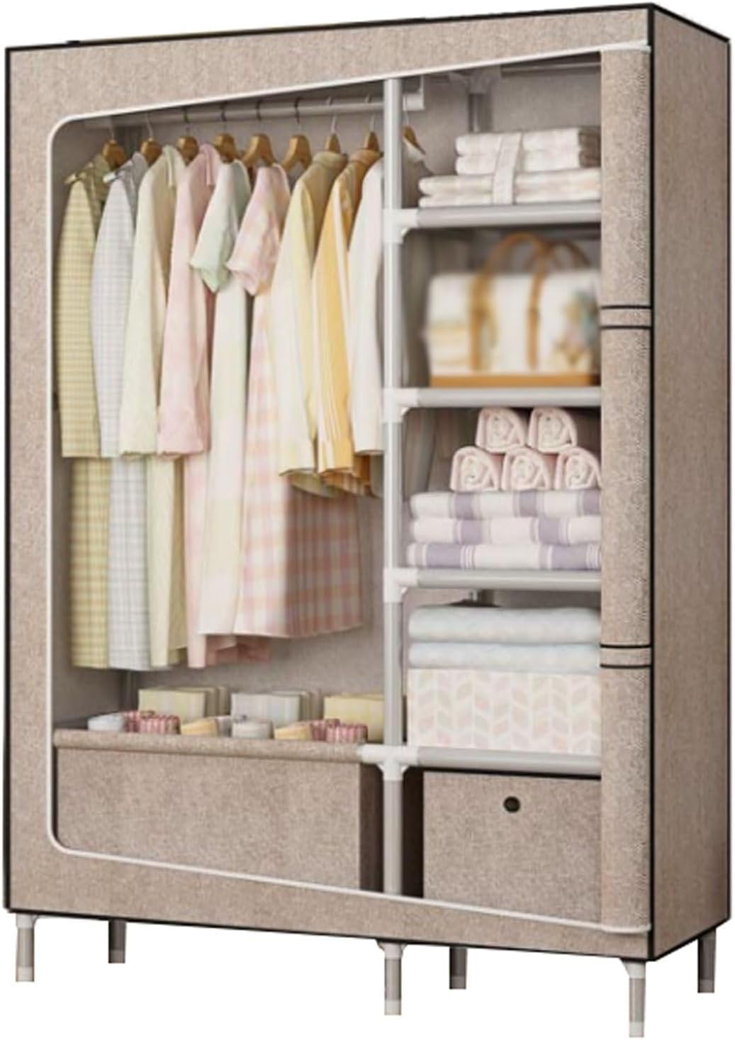 PEYNIR Portable Wardrobe Stackable Storage Closet Temporary Large