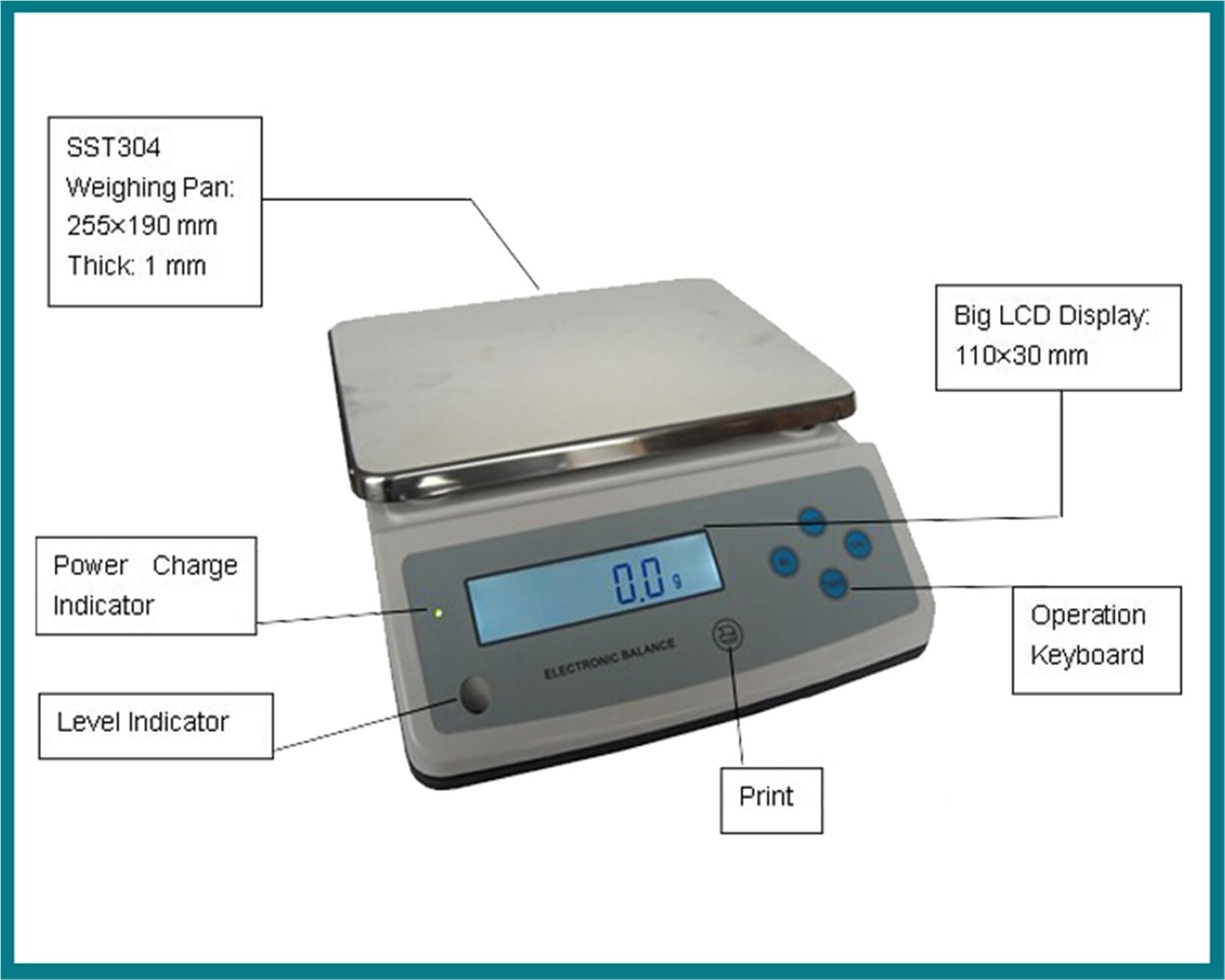 10 kg 20 30 0,1 g Waga hakowa do ważenia pod platformą, waga elektroniczna, cyfrowa dla Przemysłu, Kuchni(20kg 0.1g)