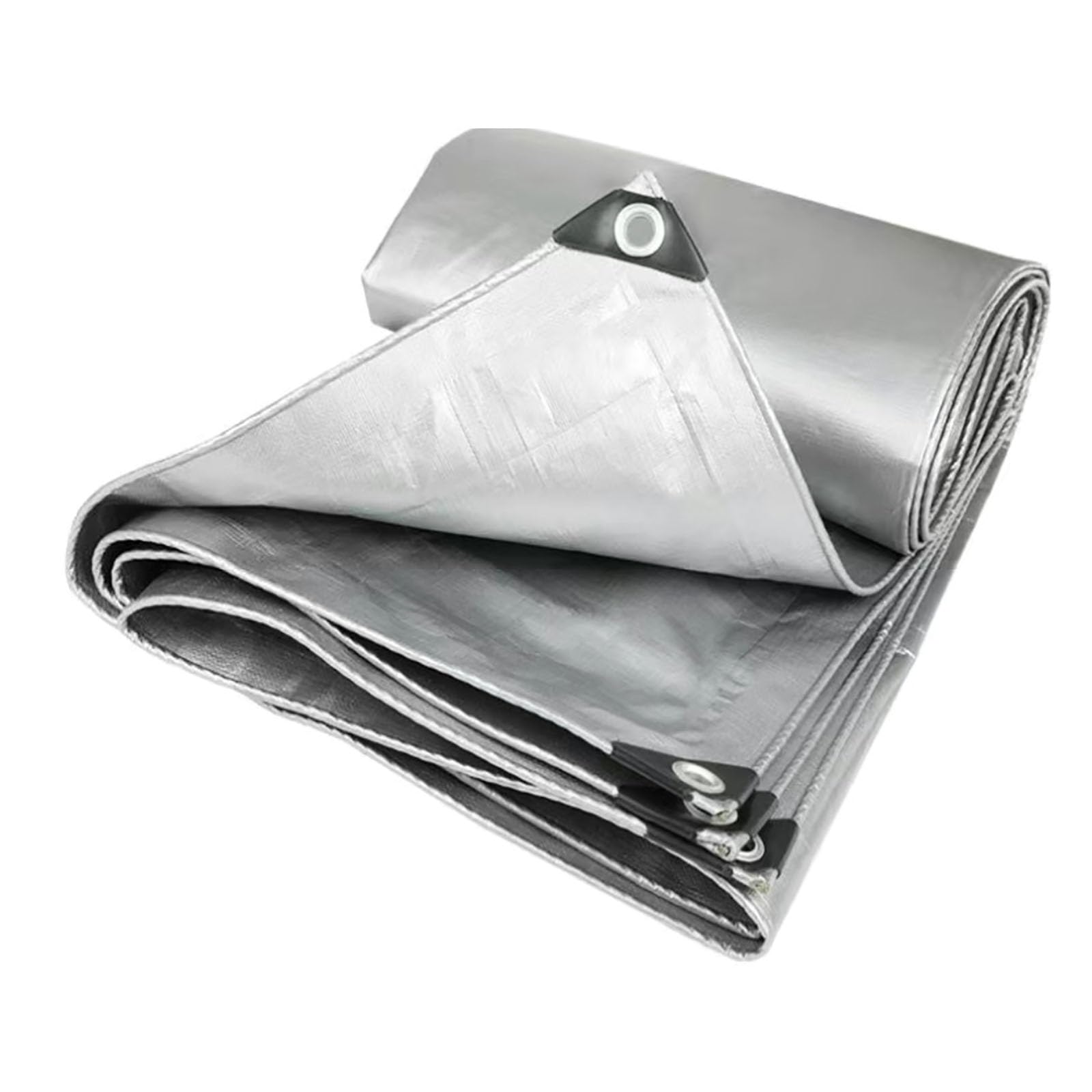 Large Tarpaulin Waterproof Heavy Duty 240 x 340 cm Weatherproof Windproof Uv-Resistant Multipurpose Tarp Easy to Wash for Garden Furniture Camping Ground Sheet Truck Cover, Silver