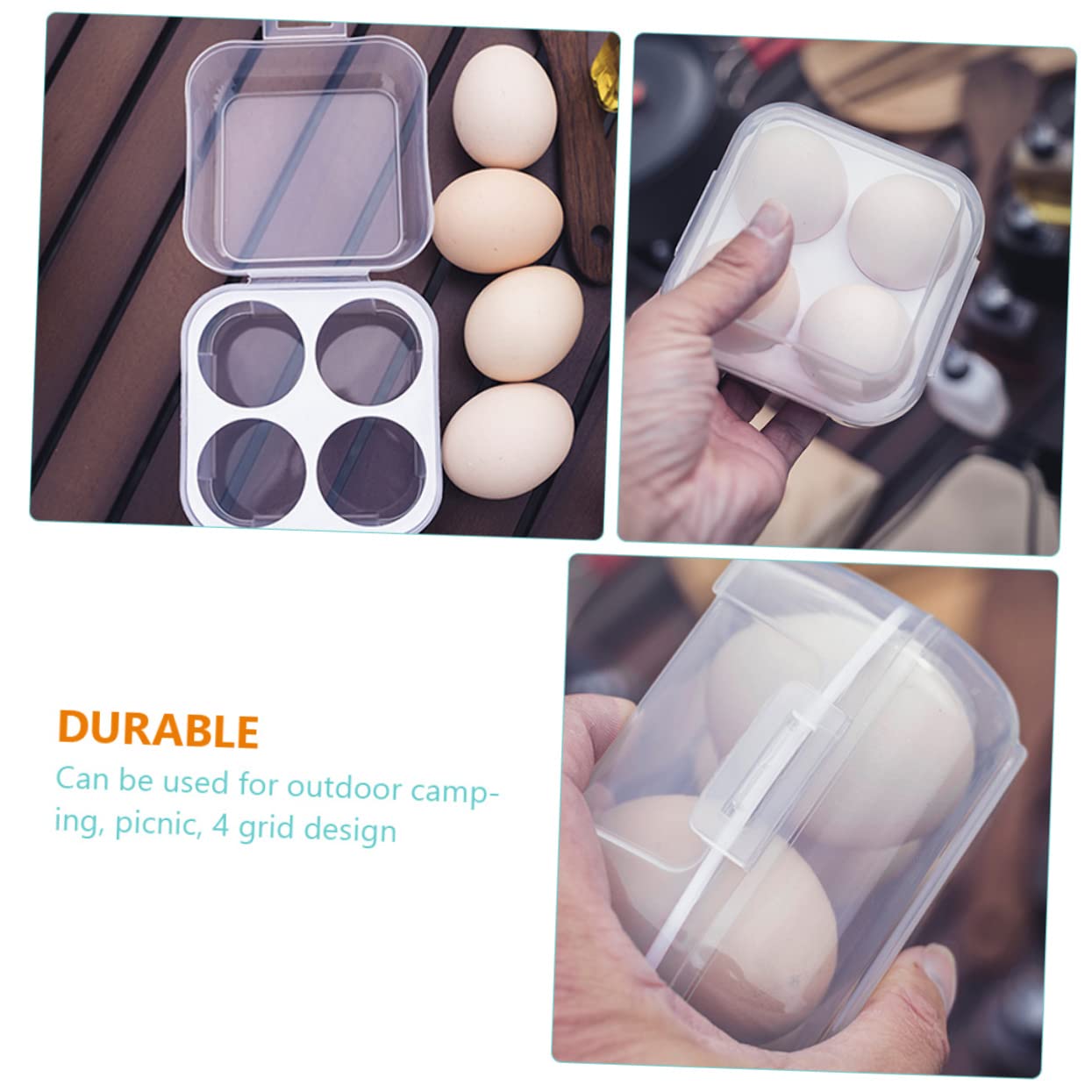 HOMSFOU 6stücke Stapelbare Eierboxen Robuste Kunststoff-eierbehälter Für Camping Outdoor Und Kühlschrank Fächer Design Schlagfest Und Transparent Für Eieraufbewahrung