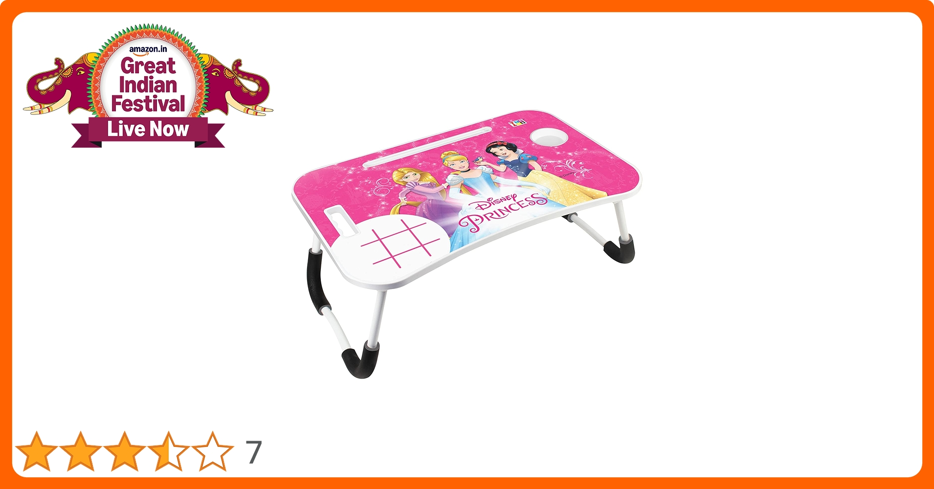 新品　Princess TableFonde &FlyPure Itoys Foldable Laptop Princess Printed Bed Table for Adults