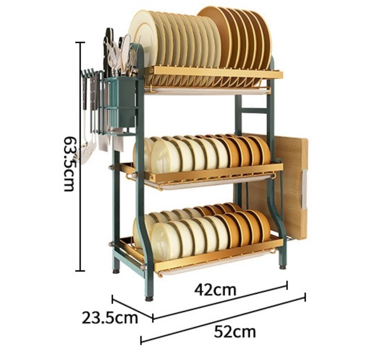 Schotelrek Afdruiprek Keukenafwasrek 2-Tier Metalen Schotel Droogrek Drogen Organisator Opslag Plank Afdruiprek Voor Gerechten Kommen Gebruiksvoorwerpen Schotel Droogrek Afdruiprekken Bestekmandje Sch
