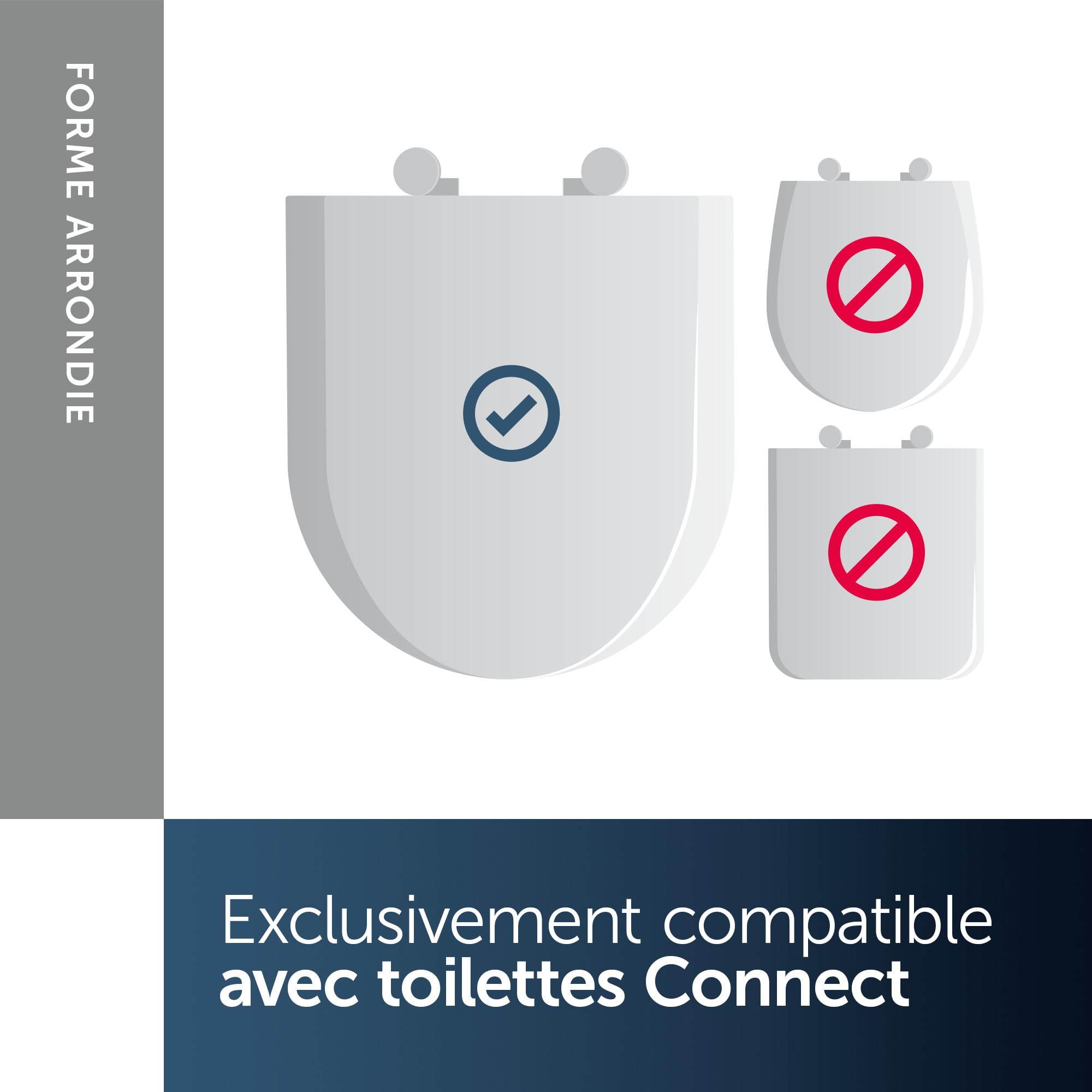 Ideal Standard Connect Abattant WC, forme arrondie, Siège de toilette durable, comprenant un jeu de charnières pour une installation facile, en duroplast robuste – Blanc (365x430x50 mm)
