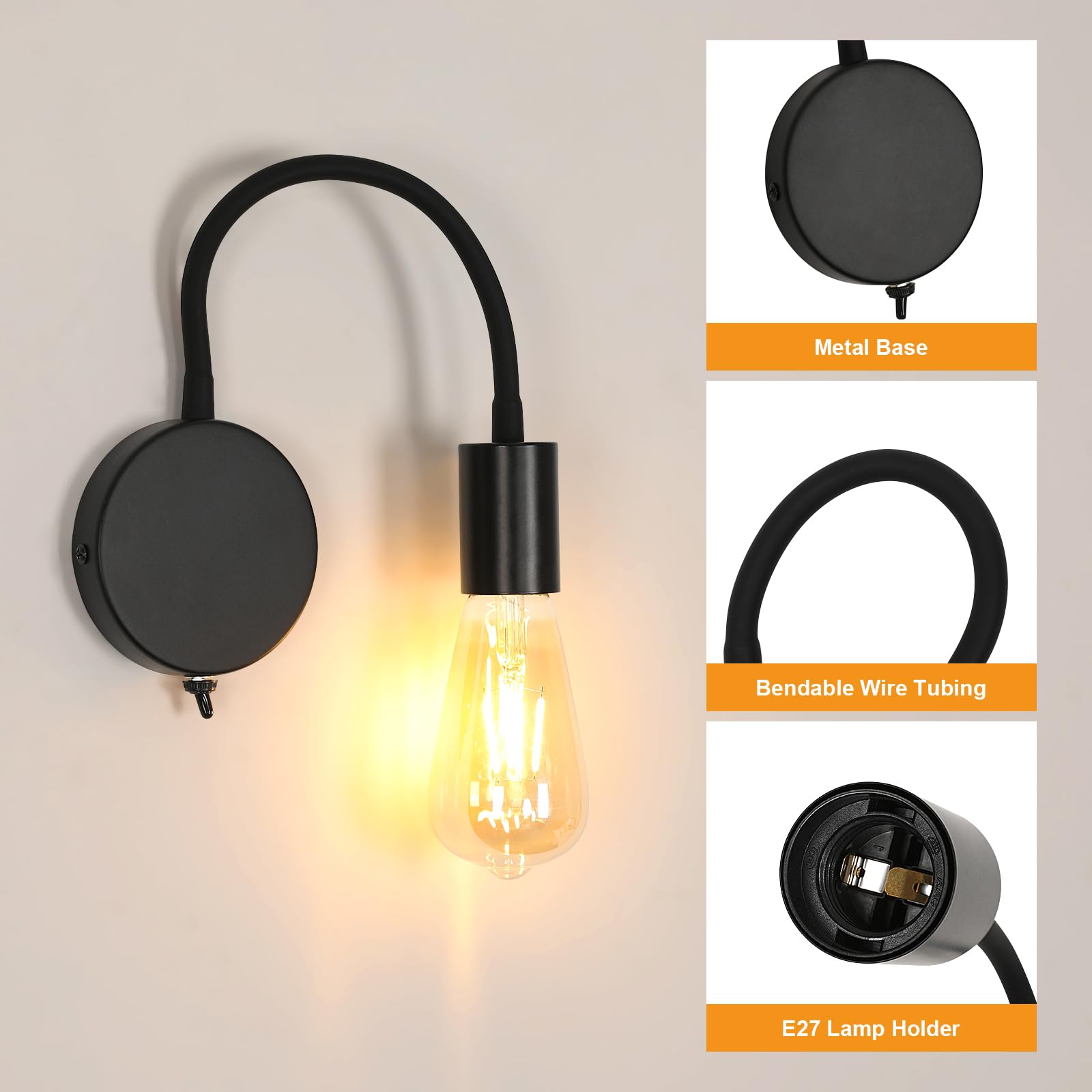 Paquete De 2 Apliques De Pared Con Pilas, Lámparas De Pared Con Control Remoto, Luces De Pared Led Regulables Lampara De Noche De 16 Colores Rgb 91756489