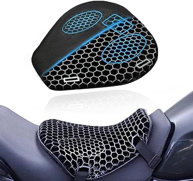 Motorcycle Seat Cushion for Kawasaki Z650 Z 650, 3D Honeycomb Shock Absorbing Seat Pad, Breathable Gel Seat Cushion, for Long Rides,Stay Cool & Comfortable