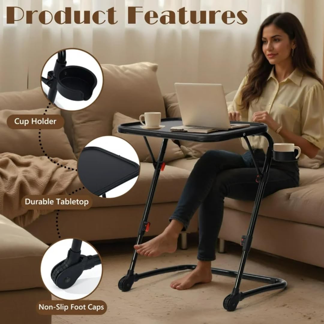 MARISH Foldable Drafting Table with Adjustable Height and Tilting Top with Cup Holder for Home Studio, Art Projects, Technical Drawing, and Remote Work Use
