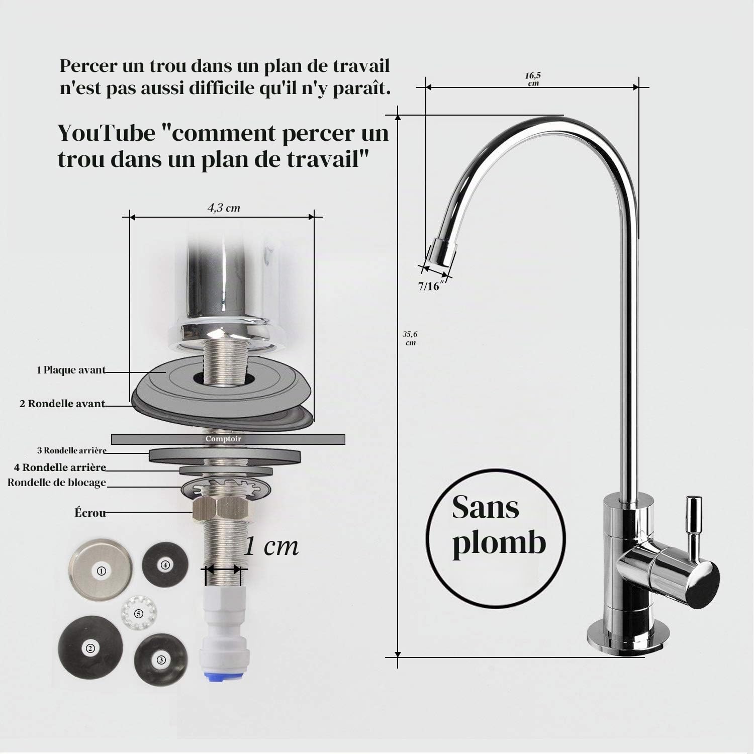 Geekpure Système de filtration d'eau potable à osmose inverse en 6 étapes avec filtre DI TDS à 0-75GPD | Purificateur d'eau sous évier avec filtre DI, TDS jusqu'à 0