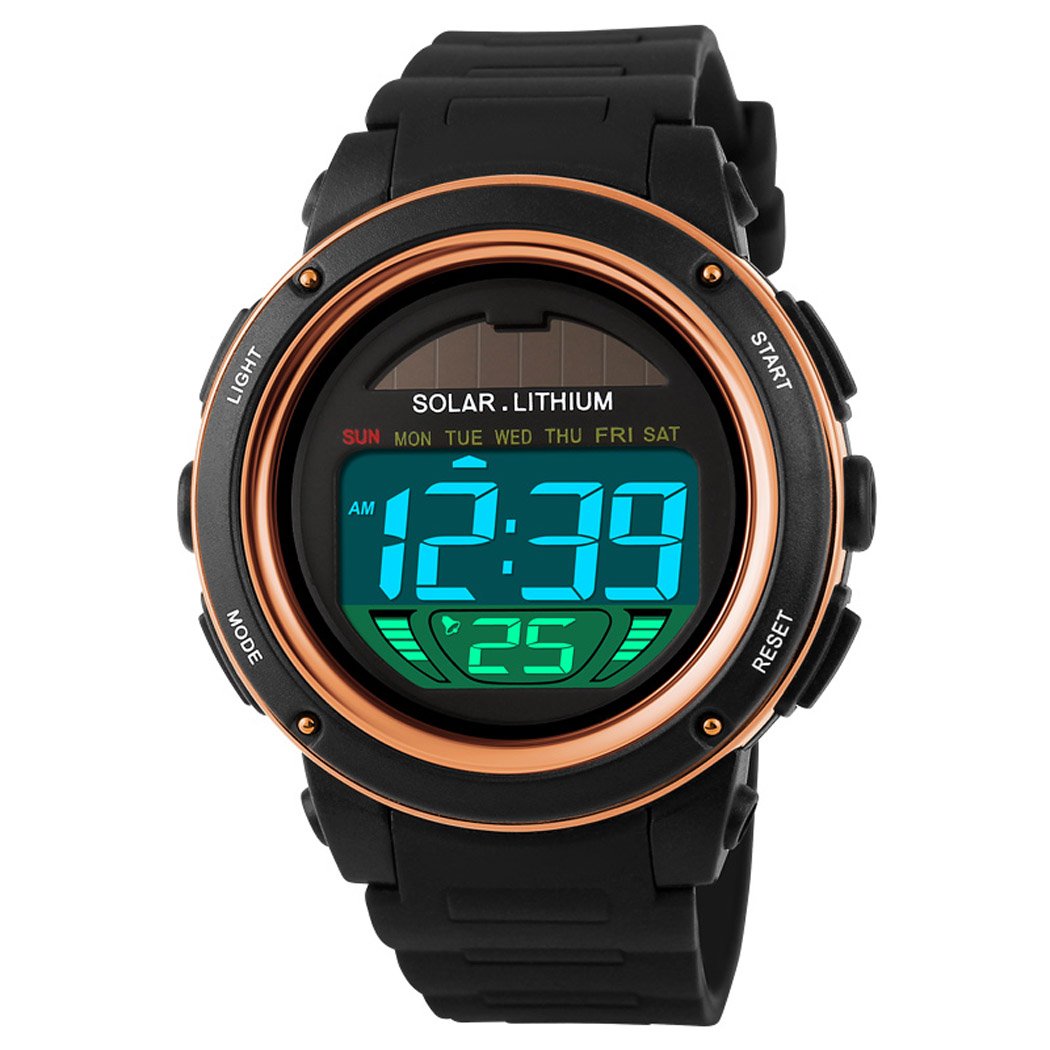 Fanmis S-shock Multi Function Digital LED Quartz Solar Power Black Sport Watches Rose Gold (B015BLIRFM) Amazon Price History, Amazon Price Tracker