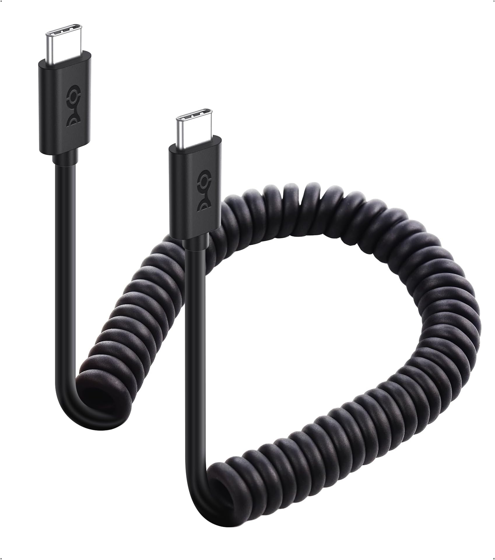 Coiled USB C to USB C Cable 1-4 Feet, Up to [60W Charging, 480Mbps Data Transfer] Compatible with Apple CarPlay, Android Auto, USBC Charger Cable for iPhone 16/15, Galaxy S24