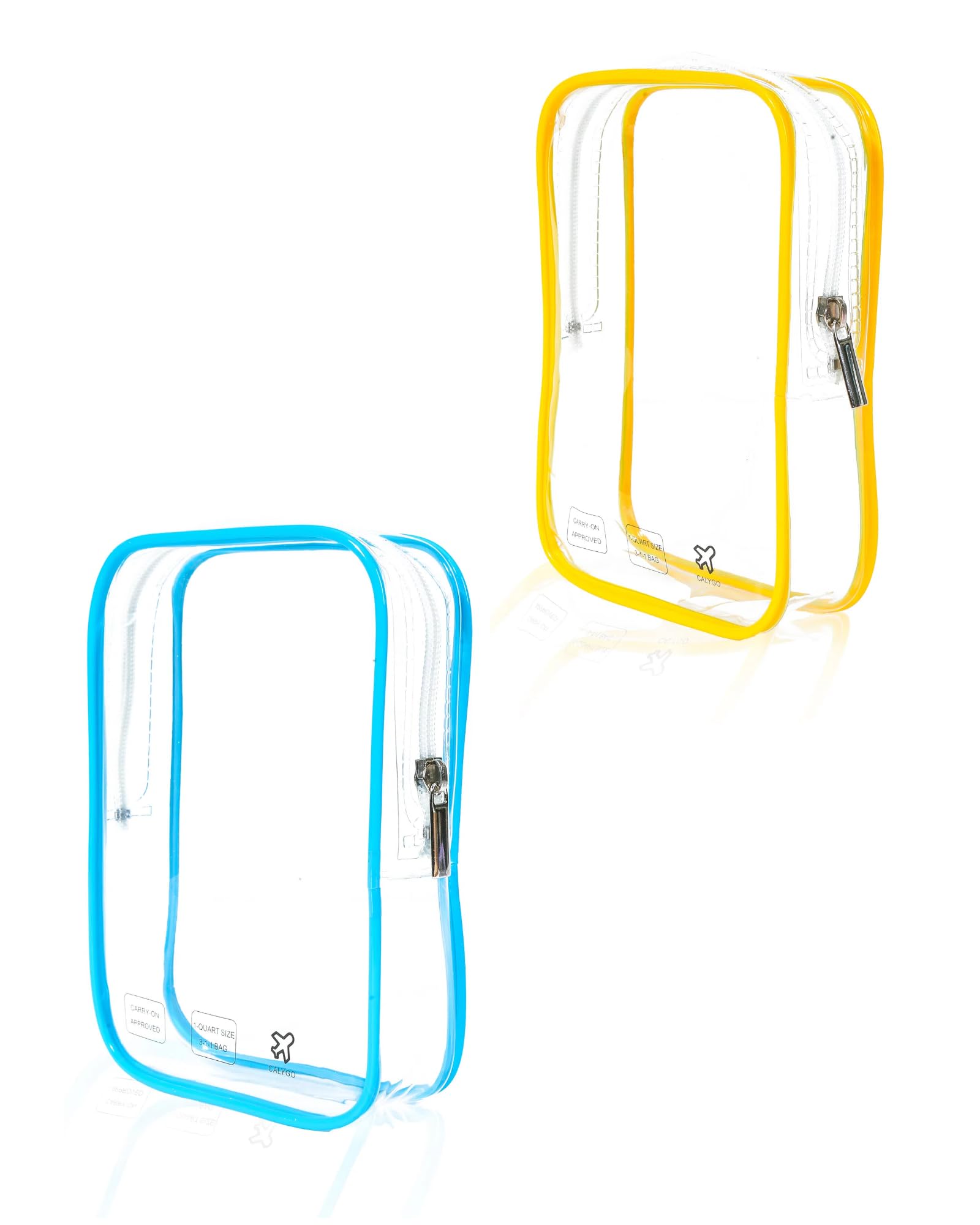 CALYGO Packing Cubes Quart Size Travel Bag Tsa Approved Clear Toiletry Bag Small European International Must Haves Long Flight Airplane Essentials (2,