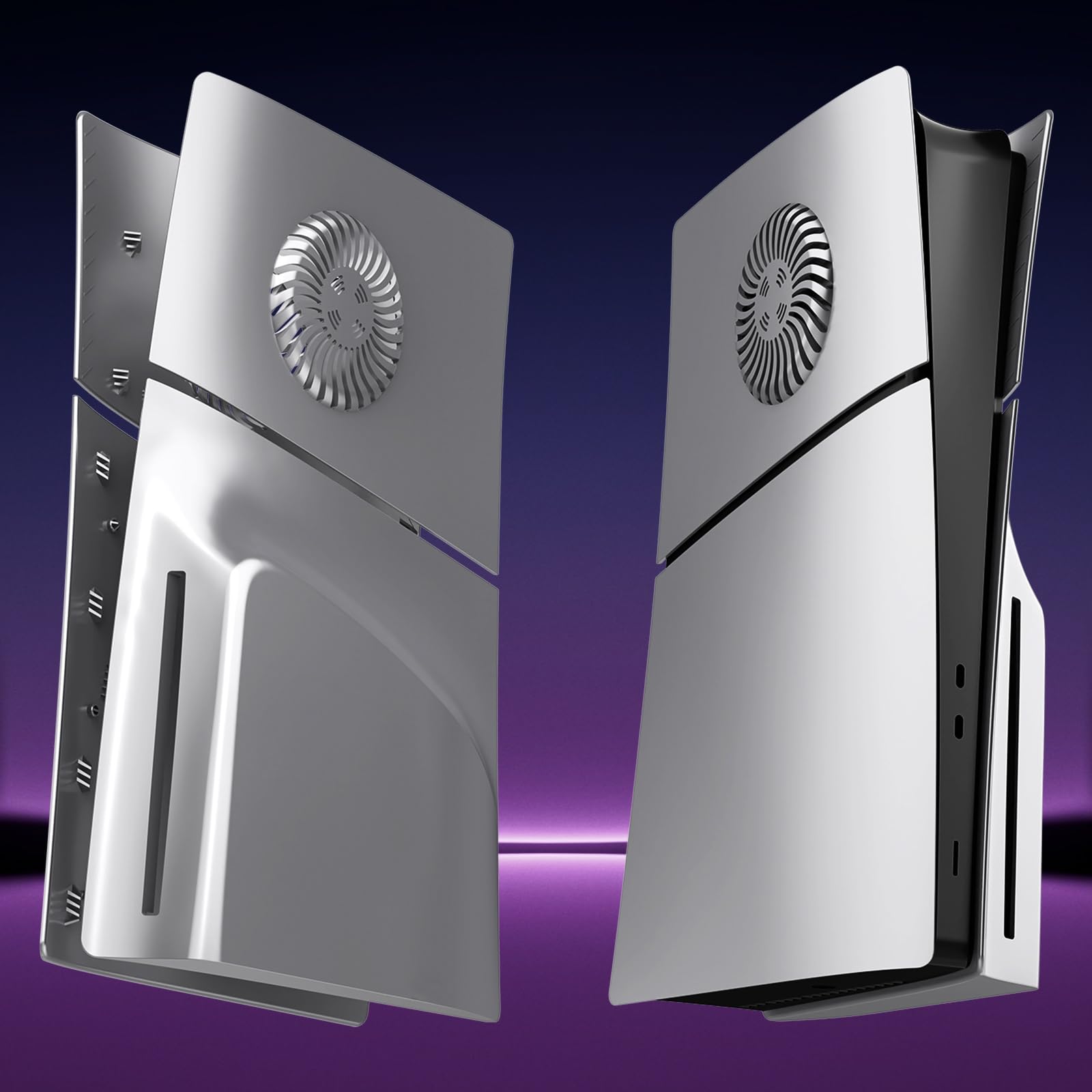 Piastra di copertura Slim Disc Edition con prese d'aria di raffreddamento per console PS5 Slim, pannelli di copertura per Playstation 5, accessori sottili, mascherina protettiva di ricambio (argento)