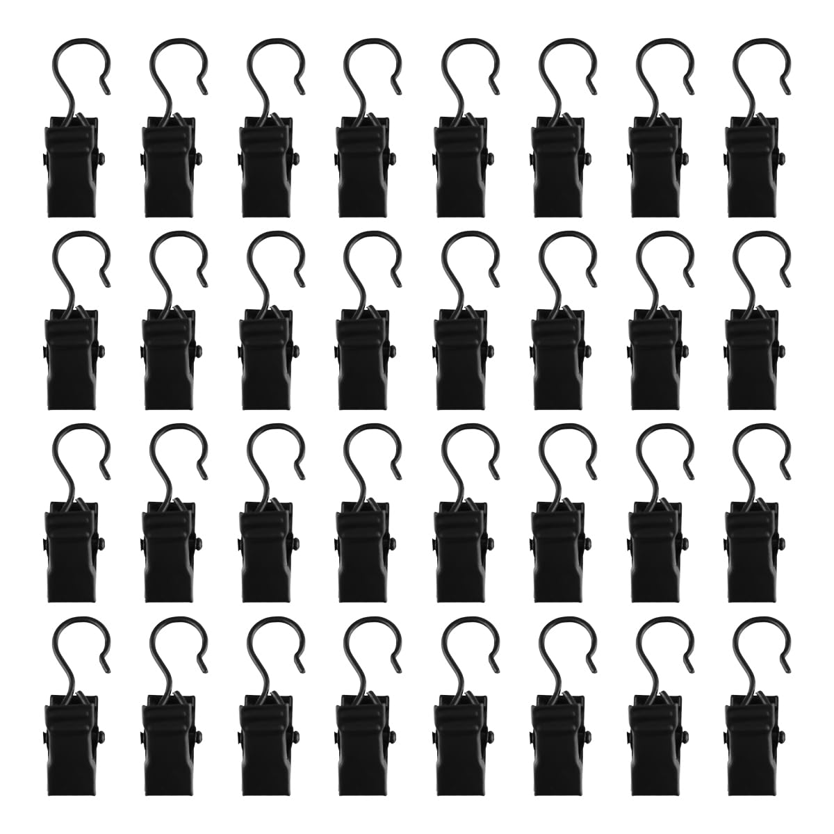 Lotsdonxia 50 Pcs Christmas Light Clips, Heavy Duty Outdoor String Light Clips for Gutters and Metal Roofs, All Purpose Weatherproof Hanging Hooks for Holiday Decorations (Black)