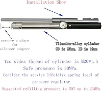 Vista 7 de Kit de conversión de alta presión ajustable/regulado de 0.42 oz de CO2 / bomba a PCP HPA para Crosman 2240 1377 1322 2250 2260 y barril más largo