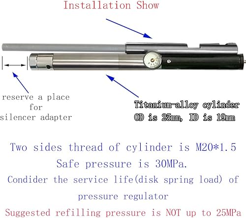 Miniatura 7 de Kit de conversión de alta presión ajustable/regulado de 0.42 oz de CO2 / bomba a PCP HPA para Crosman 2240 1377 1322 2250 2260 y barril más largo