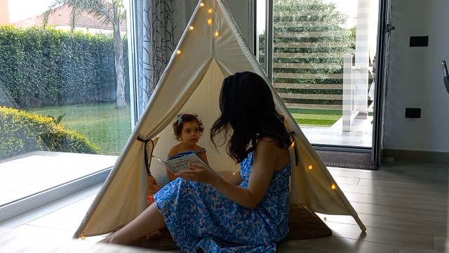 Besrey Tipi-Tent Voor Kinderen Met Mat En Licht - Opvouwbare Grote Speeltent Voor Peuters Jongens En Meisjes