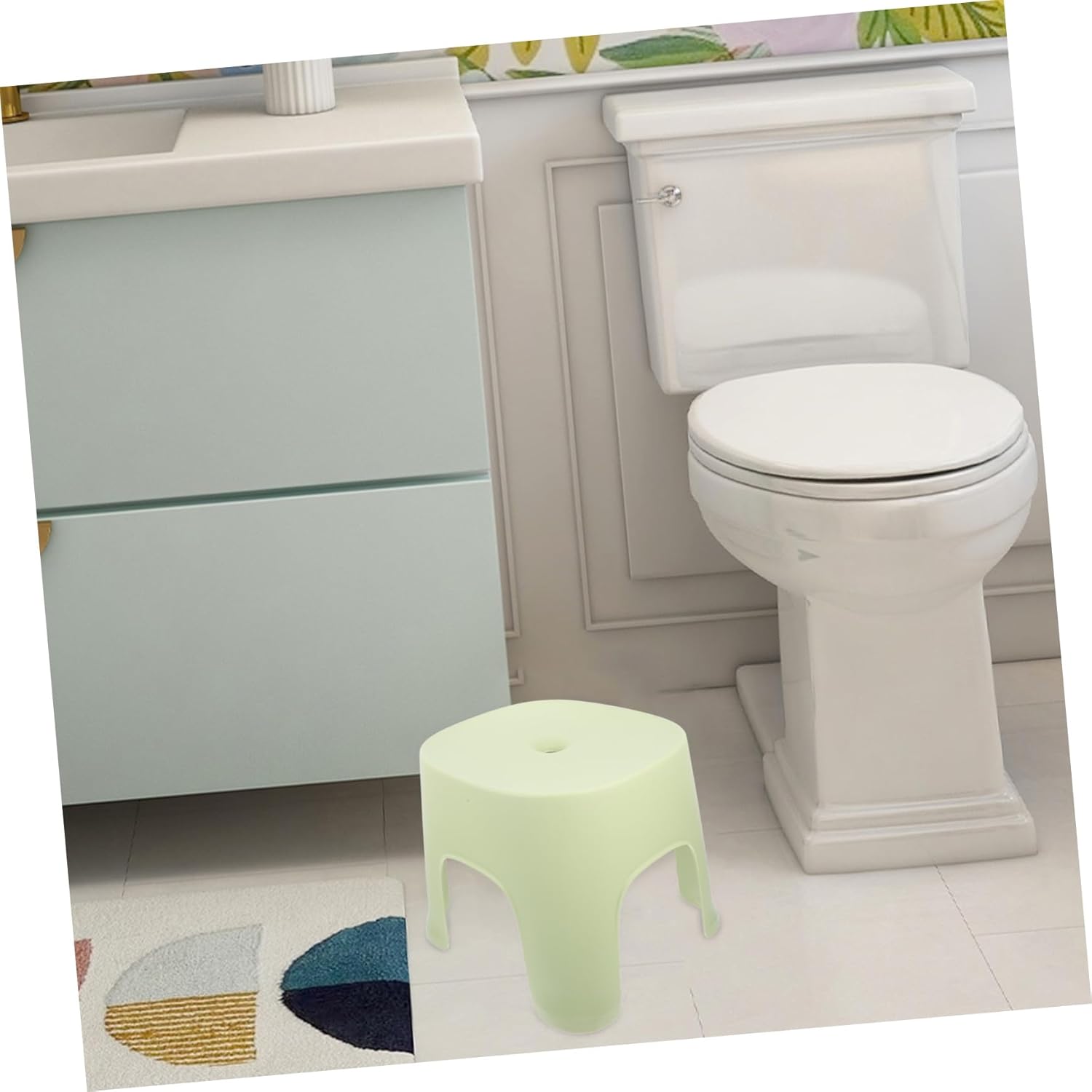 Amosfun Foot Stepping Stool Non- Bathroom Toilet Stool for Adults Material Versatile Use Living Room Bathroom Cute Design for Boys and Girls Safe