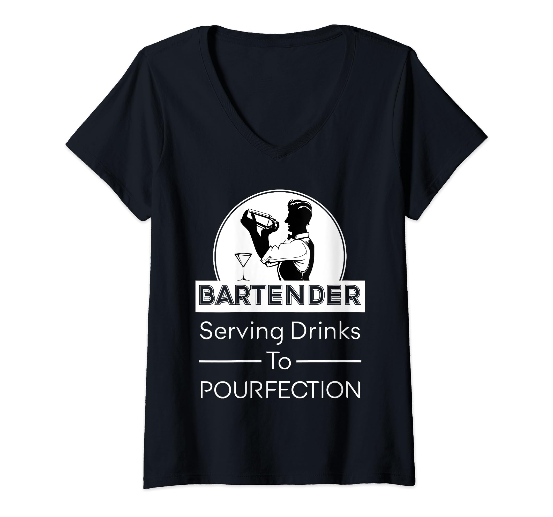 Bartending Mixologist Alcohol Drinks Barman Bartender V-Neck T-Shirt