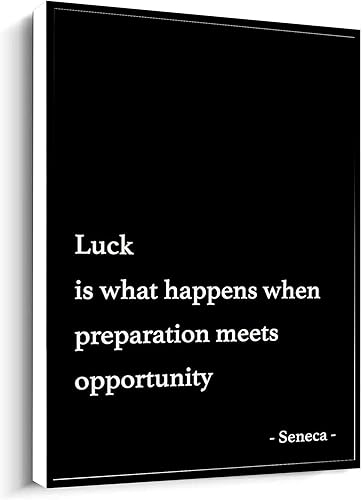 MUSAPILUX Seneca Cita inspiradora, la suerte es lo que sucede cuando la preparaciĂłn se encuentra con la oportunidad, lienzo impreso para pared para MUSAPILUX Seneca Cita inspiradora, la suerte es lo que sucede cuando la preparaciĂłn se encuentra con la oportunidad, lienzo impreso para pared para