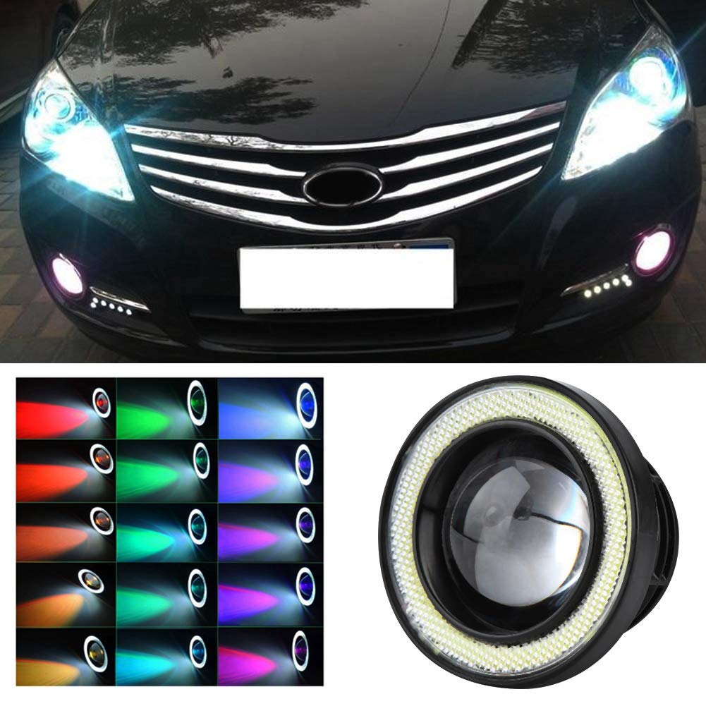 - Fendinebbia per auto, 30 W, RGB, LED COB Angel Eye, super luminoso, con telecomando