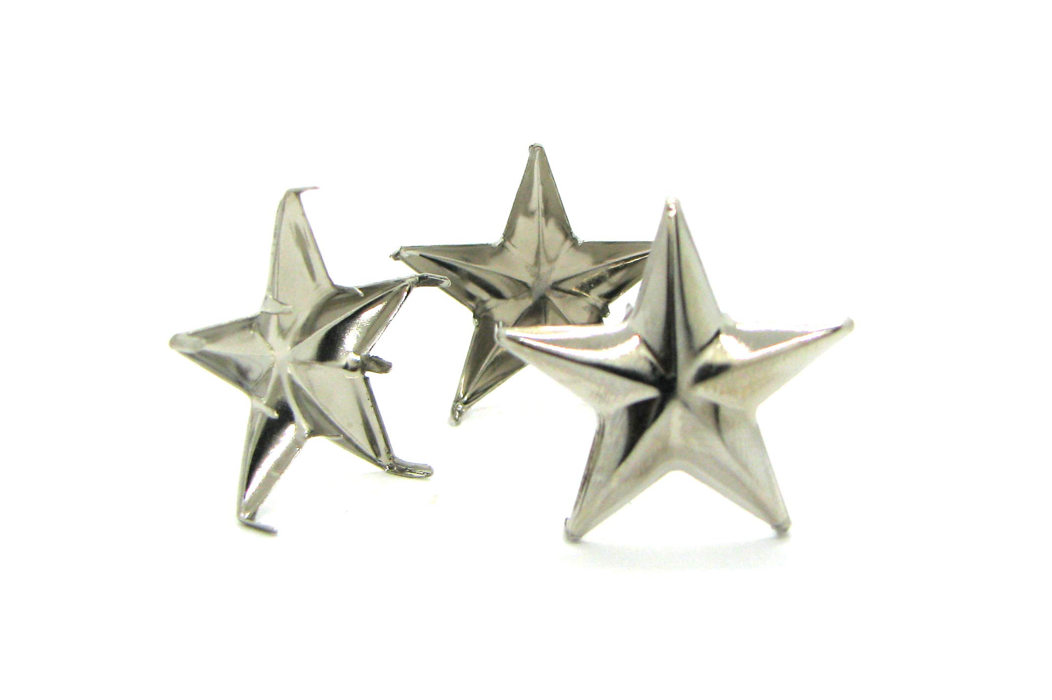 Large 1 1/8" (30mm) Silver Star Studs - Pack of 25
