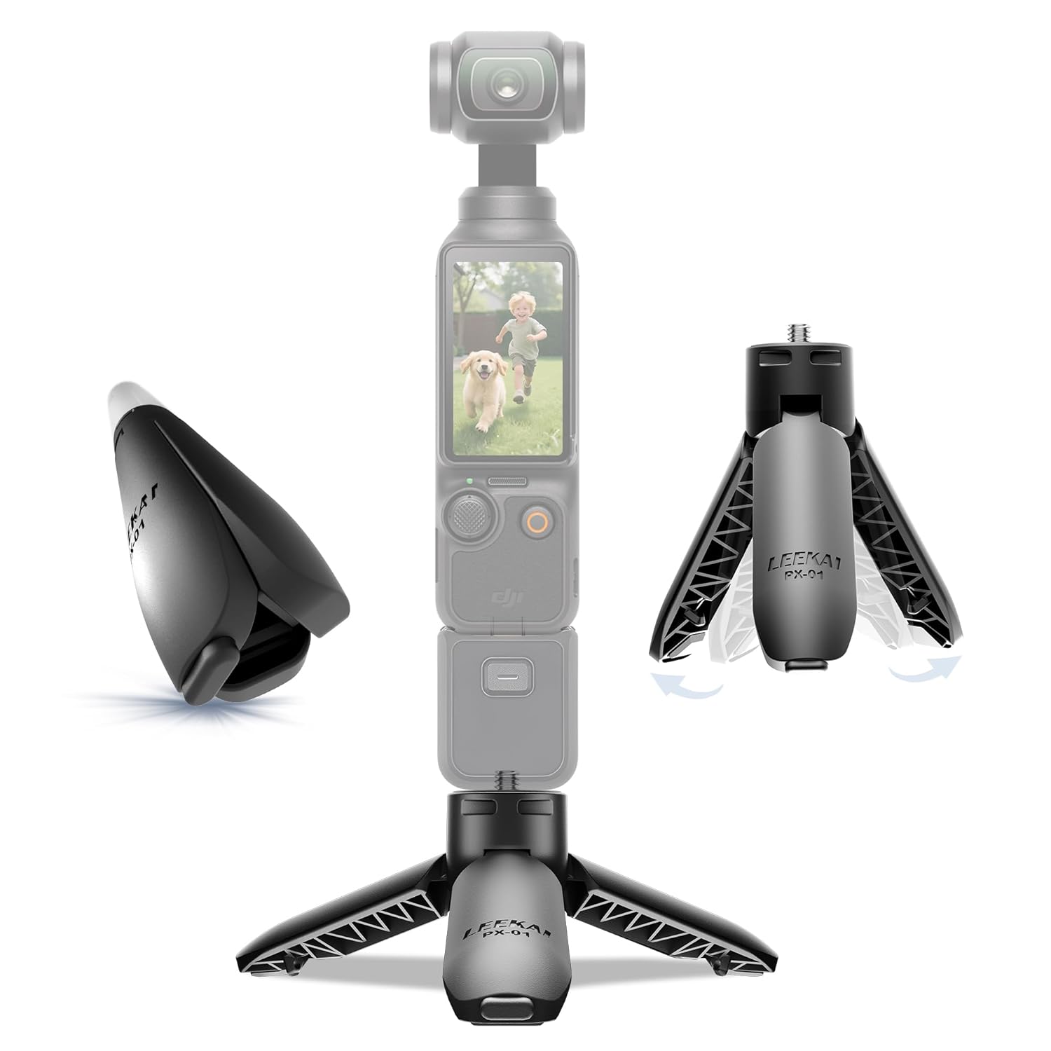 Leekai PX01 Auto Opened Mini Tripod for DJI Osmo Pocket 3 2 Vlog Tripod Stand Automatic Pocket Desktop