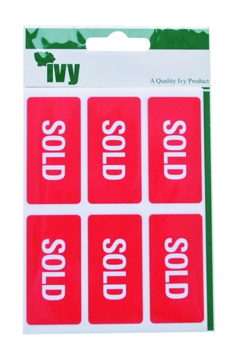 SOLD Stickers 25mm x 50mm Self Adhesive Labels Sticky (42 Stickers) Ivy 231550