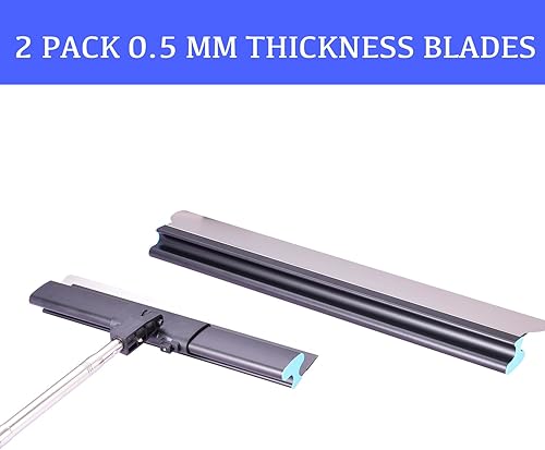 Miniatura 5 de BHTOP Cuchilla para paneles de yeso con mango de extensión, cuchillas de 12 pulgadas, 20 y 32 pulgadas con 2 cuchillas de 0.012 in, tapas de extremo