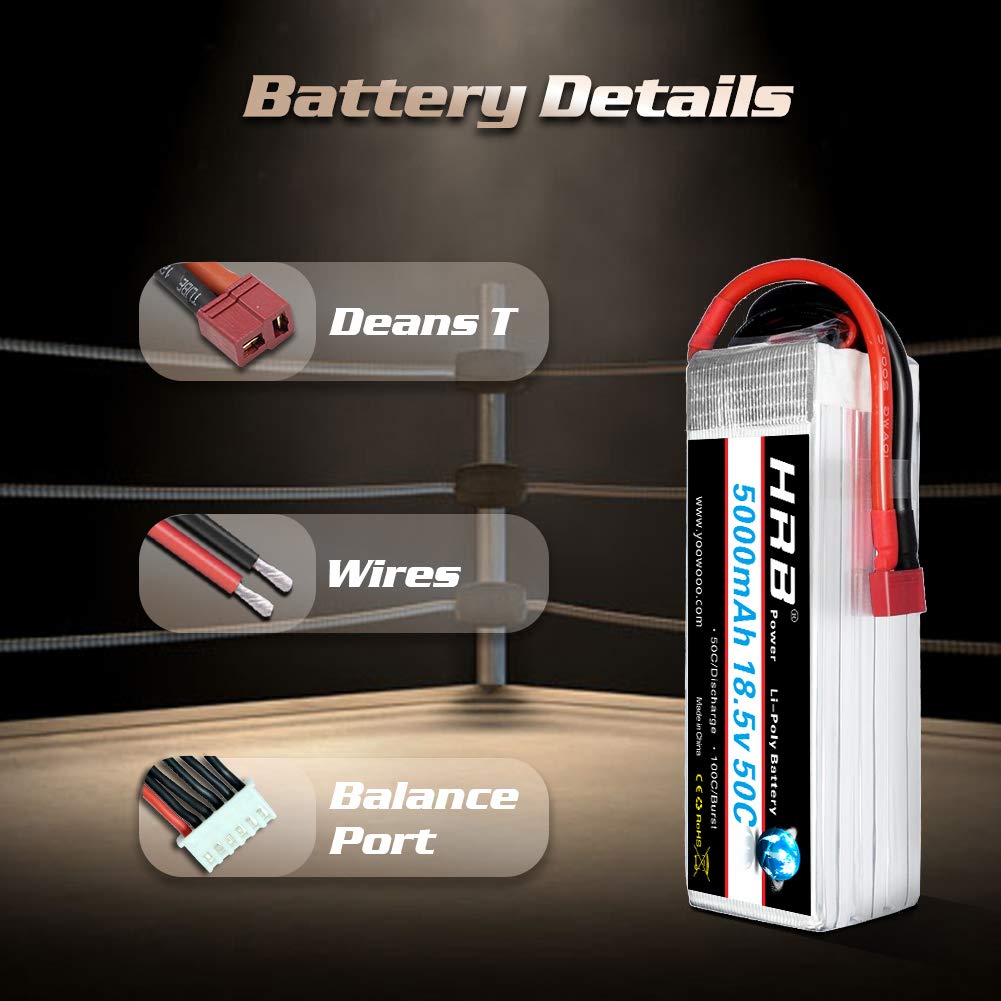 HRB Lipo akumulator 5S 5000 mAh 18,5 V 50C do samochodu RC ciężarówki RC Truggy RC samolotu RC Dron DIY Hobby (Dean T) LIPO AKKU