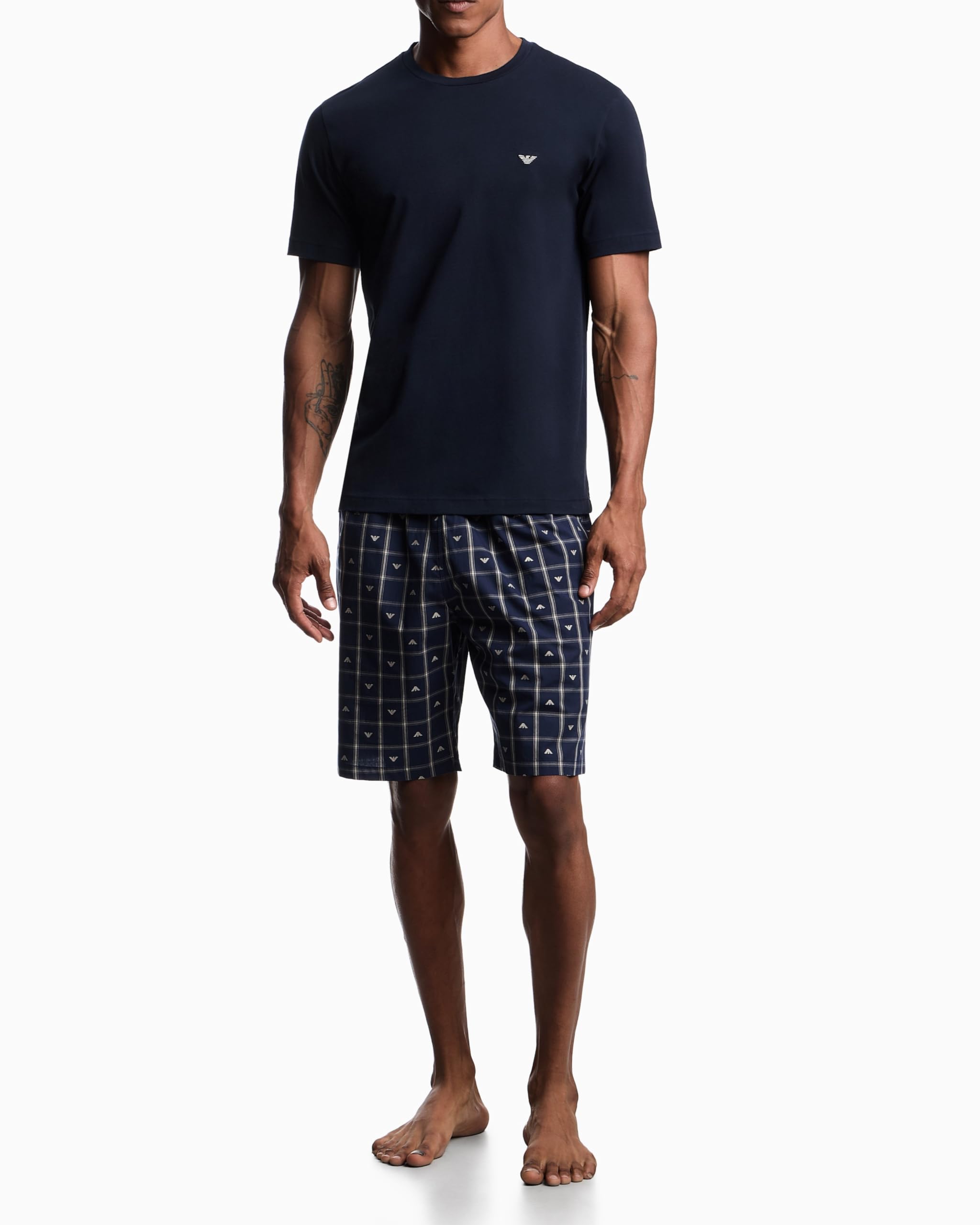 Emporio Armani T-Shirt+Shorts Pyjama Set di Pigiama Uomo (Pacco da 1)