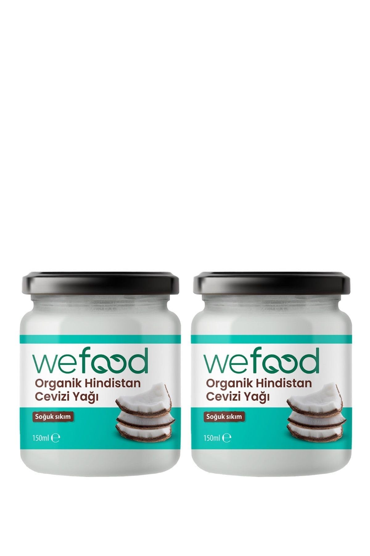 Wefood Organik Hindistan Cevizi Yağı 150 ml 2'li (Soğuk Sıkım)