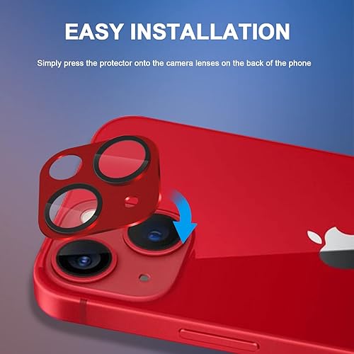 Miniatura 9 de Orzero Paquete de 2 protectores de lente de cámara premium compatibles con iPhone 13 Mini, iPhone 13, metal y vidrio templado HD antiarañazos,