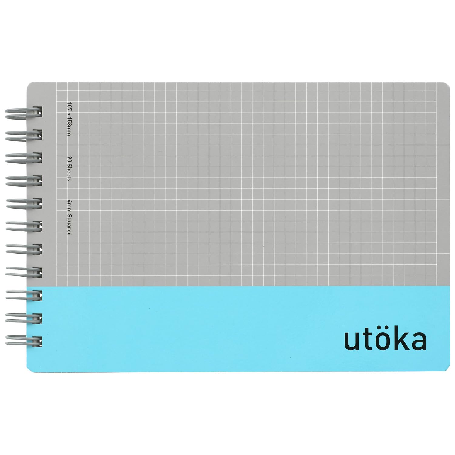 Maruman Utoka Spiral Notebook, 180 Pages, Pocket Size, 4mm Grid, Light Blue