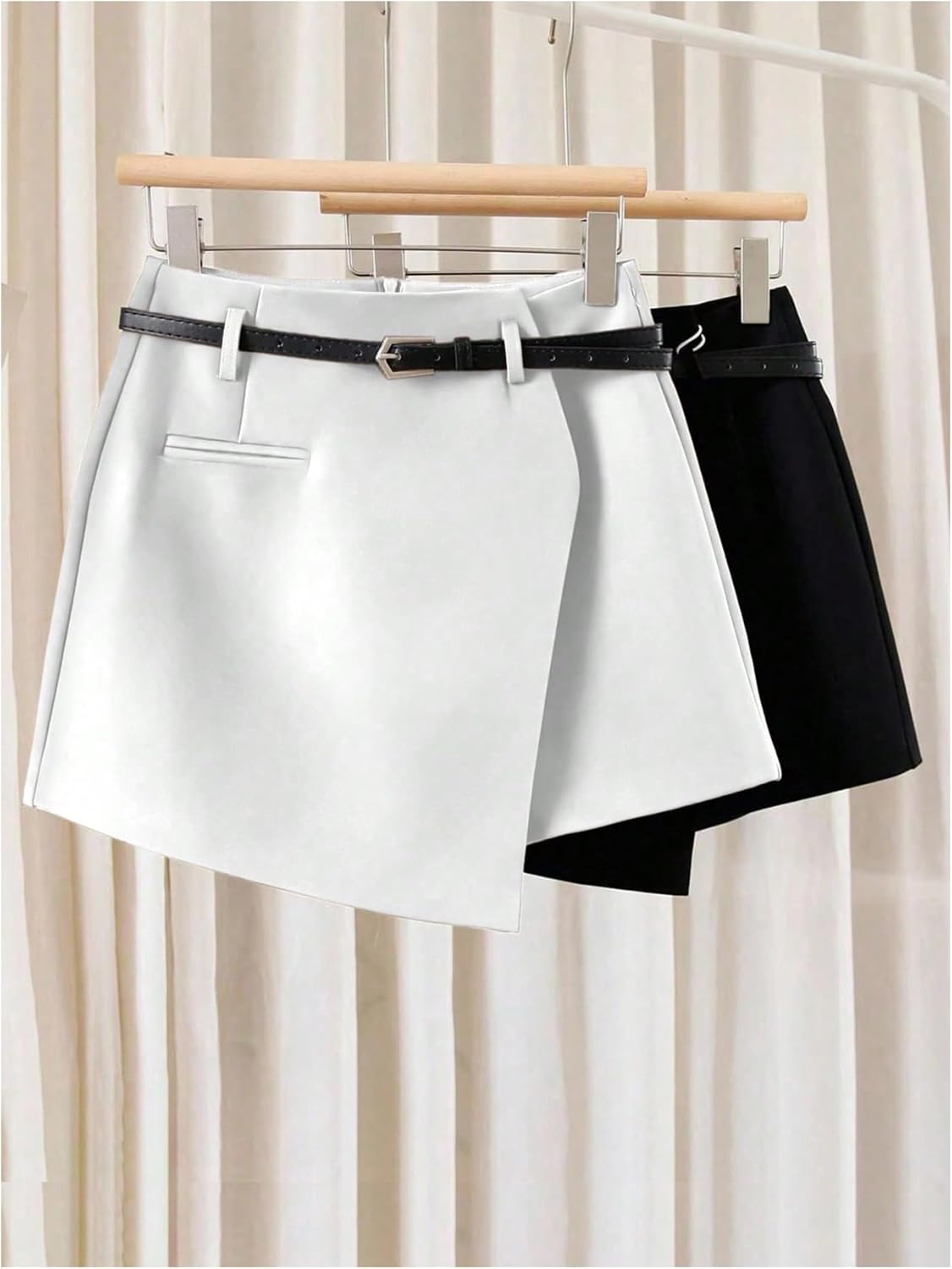 Floerns Women's Wrap Wide Leg Mini Shorts Casual Asymmetric Elegant Going Out Skirt Shorts Without Belt - Image 5