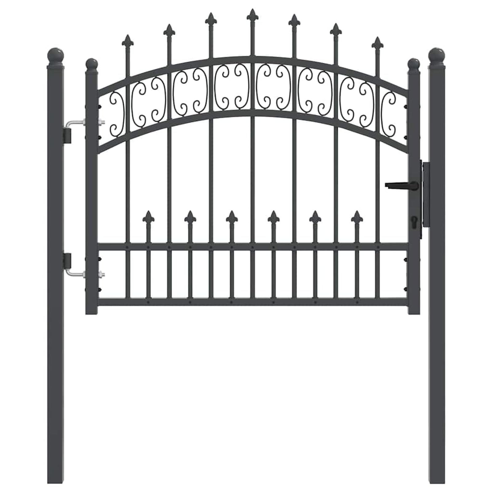 Cancello con Punta a Lancia KAMPEN 103 x 75 cm Acciaio Grigio