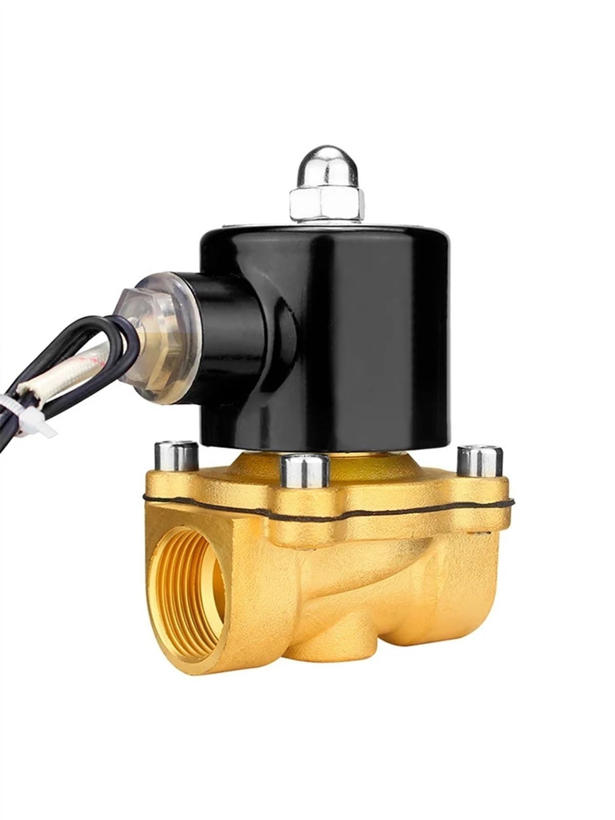 Electroválvula eléctrica de latón, Normalmente Cerrada, de 24 V, 1/4", 3/8", 1/2", 3/4" y 1", neumática, for Agua, Aceite, Helio y Gas.(DN8)