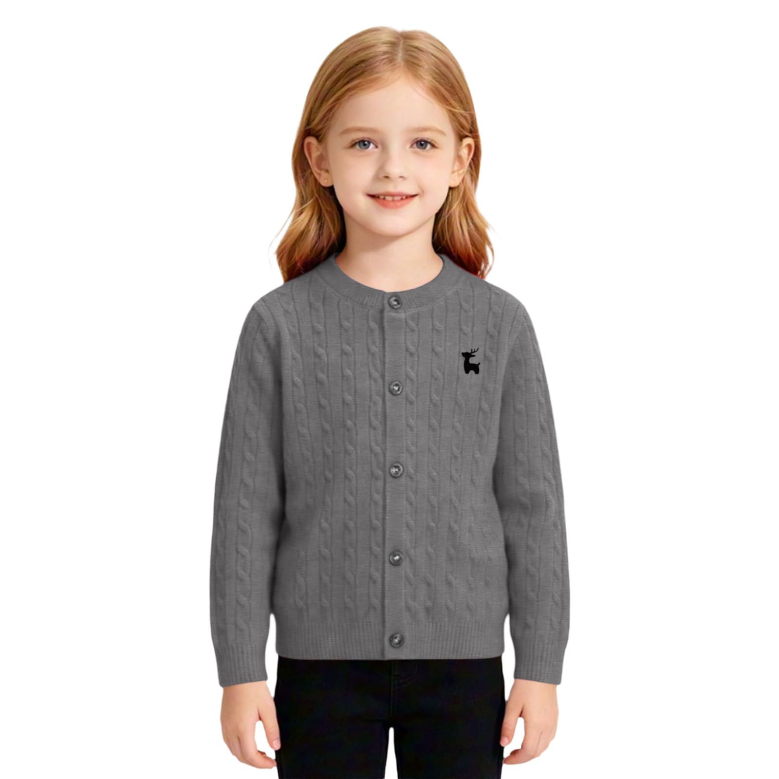 Cárdigan de punto para niña en muchos colores, chaqueta con patrón trenzado, para combinar | 6 opciones de color para elegir, combina con vestidos, faldas y pantalones, para un conjunto variado