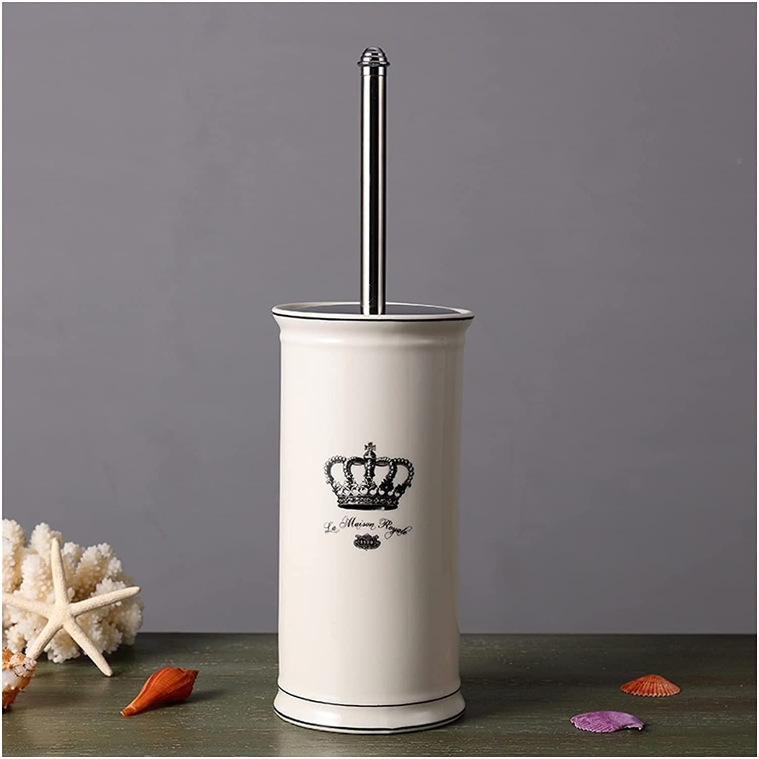 Ensemble de brosse de toilette en céramique avec support design pour cuvette de WC