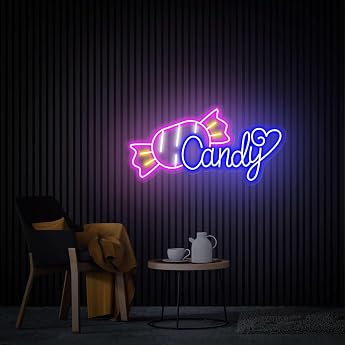 Candy Neon Sign Candy Shop Decor Custom Neon Sign [Energy Class G]